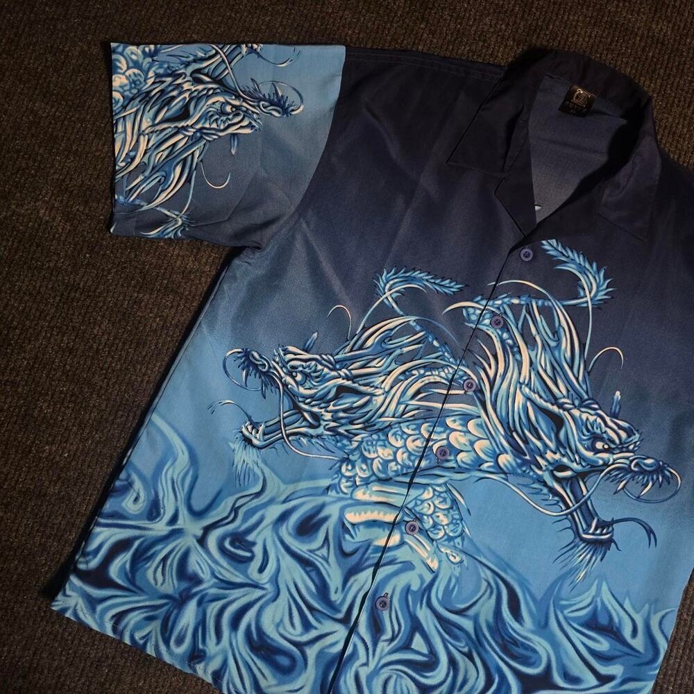 All over print Dragon button up by Chite Apperal - image 2